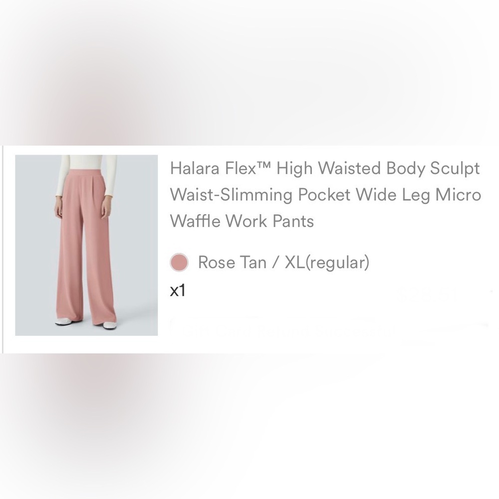 HALARA Pink Waffle Knit High Waist Pants
